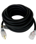 Coiled 50 Ft Heavy Duty L14-30 Generator Extension Cord For Extreme Cold To -58F Flexible 10 Gauge SJEOW 30 Amp Lighted Plugs UL Listed