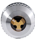 Top view of MT3 Keyless Drill Chuck, Beefed-Up With Integrated Shank And Titanium Jaws, One Sixteenth To One Half Inch Capacity