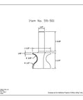 Technical diagram of Beefy Half Inch Shank Window Sill Router Bit With One And A Half Inch Cutting Diameter and Height
