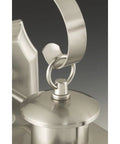 Close-up of Burlington Two Light Outdoor Post Lantern's aluminum detail in Graphite and Antique Bronze Finish with clear beveled glass