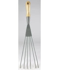 Beast Of A Yard Rake With Wood Handle 19.5 Inch Long And 5.2 Inch Wide Steel Head With Aluminum Tines Perfect For Leaves And Debris In Lawns Durable All Season Garden Tool For Easy Cleanup.