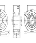 Technical drawing of Heavy Duty Torque Sensor Disc Flange for Precise Torque Speed Measurement 30,000 Nm Range Built To Last