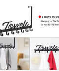 Over The Door Hooks Heavy Duty Towel Rack With Seven Coat Hooks For Bedroom Bathroom Kitchen Pool No Drill Easy Install Rust