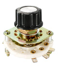Band Selector Rotary Switch With Knob 1 Pole 8 Throw 1 Deck For Radio, TV And Industrial Equipment Control Unit Durable Multi Pole Multi Throw Switch Great For DIY Projects And Home Theater Rigs, black knob 10mm shaft