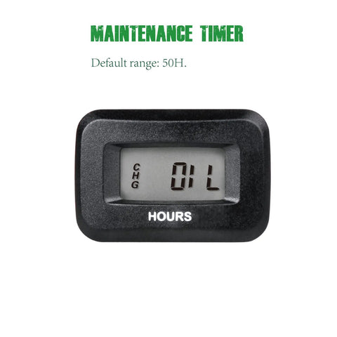 Digital OEM Maintenance Hour Meter Gauge For DC Power Systems From 5V To 60V Works With 12V 24V 36V 48V Gear And Rigs Tracks Total Running Hours Up To 99999H And Delivers A Handy 50H Maintenance Reminder black panel display