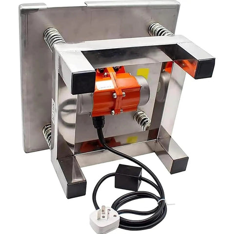Pro Grade Heavy Duty Concrete Vibration Table Test Bench With Stainless Steel Platform 50 By 50 Cm Low Noise High Power Motor 3000 RPM One To Two MM Amplitude Thick Spring Design For Efficient Concrete Compaction And Stress Testing, stainless steel motor view