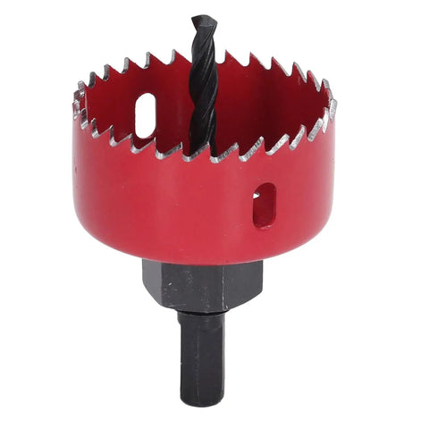 FTVOGUE Premium 5-Piece M42 Steel Hole Saw Kit With Drill Bit Cuts Big Holes In Wood Plastic Aluminum And Steel Perfect For Serious DIY Crafters And Pro Woodworking Pros Today, red steel hole saw with pilot drill bit