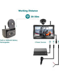 Badass Wireless Forklift Backup Camera Kit With No Sweat Setup And Five Inch Monitor showing battery and power connections.