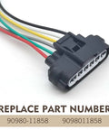Two Pack Six Pin Throttle Body Pigtail Connector For TPS Sensor, 6-Wire Wiring Harness Plug, Black, High Temperature Plastic