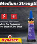 Blue Gel Threadlocker Medium Strength For Metal Fasteners, Removable With Hand Tools, 0.20 Oz Bottle, front view