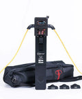TFI-35 Pro Grade Optical Fiber Identifier with 4 adapters and carrying case, highlighting live fiber detection tool in black.