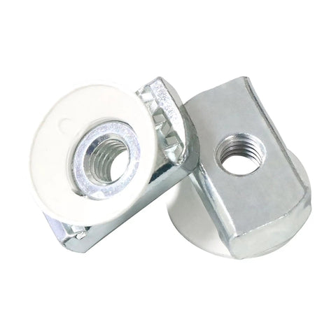 20 Pack Heavy Duty 3/8-16 Strut Channel Cone Nuts and Twirl Fasteners for Unistrut Channels, steel, silver, detailed view
