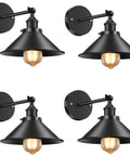 Two Pack Black Industrial Wall Sconces With Adjustable Gooseneck Lighting, Vintage Rustic Decor For Bedroom Kitchen Bathroom, UL Listed