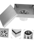 Heavy Duty Stainless Steel Shower Floor Drain Filter Top Shelf Hair Catcher Strainer, showing mesh design and sleek finish.