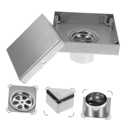 Heavy Duty Stainless Steel Shower Floor Drain Filter Top Shelf Hair Catcher Strainer, showing mesh design and sleek finish.
