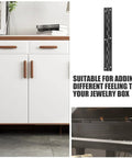 Stainless Steel Long Piano Hinge For Jewelry Boxes and Wooden Boxes with 6.1 cm hole distance on cabinet display.