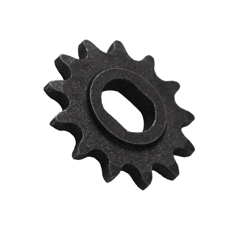 Upgraded 25H Chain 13T Motor Sprocket Master Link Replacement for Razor Dirt Rocket Bikes, front view of black steel sprocket