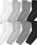 8 Pairs Soft Arm Sleeves With UPF 50 Plus Sun Protection Cooling Compression Arm Covers For Outdoor Work And Sports Breathable