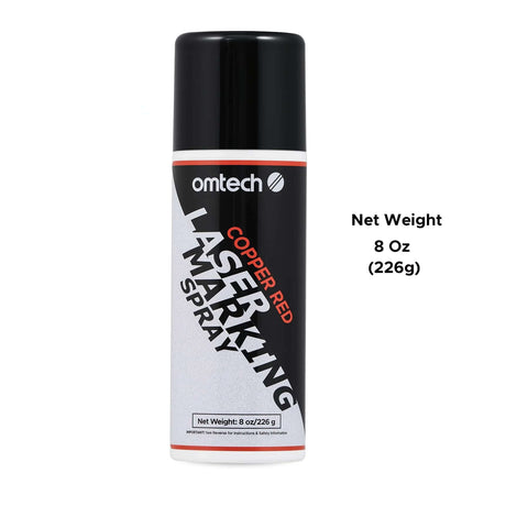 Omtech Copper Red Laser Marking Spray can, 8 oz, front view for CO2 laser engravers