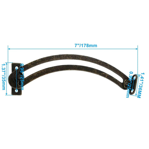 Bronze 7 Inch Spring Lid Support Hinge With Screws Left And Right Hand Adjustable Folding Metal Brace Hinges side view