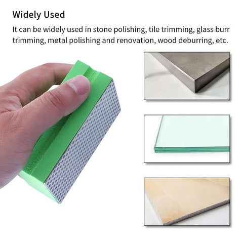 Hand holding a pad from 4 Piece Diamond Hand Polishing Pads Set With 60 Grit 100 Grit 200 Grit And 400 Grit for various surfaces