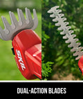 No Sweat Smooth Operator 20V Heavy Duty Cordless Electric Hedge Trimmer And Grass Weedeater 2 In 1 Lightweight Yard Grooming Tool Kit With Quick Charger And 2Ah Battery dual-action blades for efficient trimming and weeding