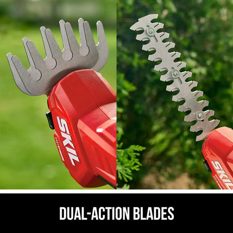 No Sweat Smooth Operator 20V Heavy Duty Cordless Electric Hedge Trimmer And Grass Weedeater 2 In 1 Lightweight Yard Grooming Tool Kit With Quick Charger And 2Ah Battery dual-action blades for efficient trimming and weeding