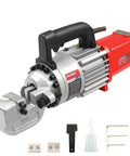 Centall 1 Inch Electric Hydraulic Rebar Cutter RC25 Red Fast Cutting Tool with plunger pump for cutting steel rods.
