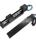 Mini T Linear Slide Stage With 50-300mm Stroke, Preinstalled 28mm Stepper, Compact Desktop Printer Ready Motion Platform For Small Automation Fixtures And Precise Linear Motion, black metal rail