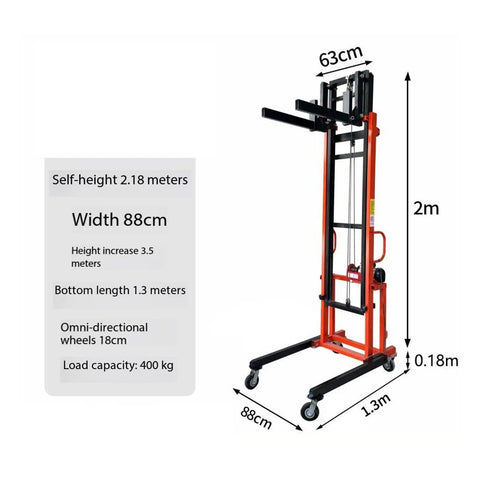 Heavy Duty Electric Lifting Platform For Cold Storage And HVAC Installation Lift Table made of thickened steel, 2.18m height, 400kg capacity.