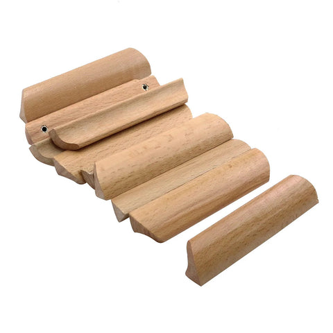 Six Pieces 4.84 Inch Wood Furniture Pull Handles Beech Wood Painted Smooth Drawer Closet Cupboard Pulls with two holes