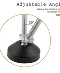 Close-up of the 4 Pcs M8 Metal Adjustable Leveling Feet Heavy Duty Swivel Furniture Glides Leveler showing adjustable angle.
