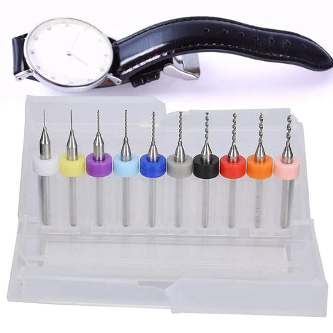 10 Piece Tungsten Steel Drill Bit Set 0.3 to 1.2 Millimeter for PCB Circuit Board Drilling Kit next to watch