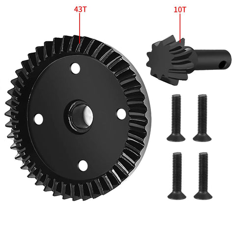 Gear Set Differential 43T 10T For 1/8 Traxxas Sledge RC Truck Universal Front Rear Gearbox Diff Gears Helical Ring Pinion