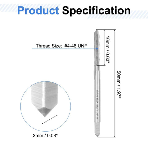Top Shelf High Speed Steel Hand Tap Set Featuring Taper Plug And Bottoming Styles For Size Four To Forty Eight Unf Threads with specs.
