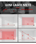 Pro Boss 3 In 1 Stud Finder Wall Scanner And Laser Distance Measure With Electronic Sensor showing various measuring modes indoor.