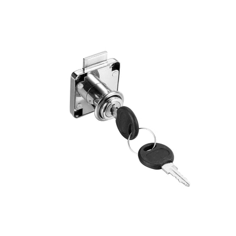 Heavy Duty Cabinet Drawer Locks With Keys Four Pack Snug And Secure Three Quarter Inch Cylinder showing lock with two keys
