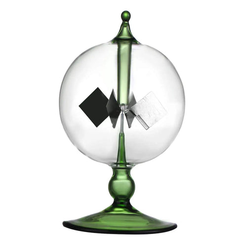 Green Solar Power Radiometer Glass Windmill Desk Decor That Spins With Light Crookes Radiometer Dope Gift For Home Office