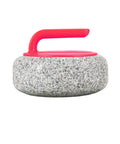 Red Granite Curling Stone For Indoor And Outdoor Curling Games, Heavy Duty Curling Rock 7.5kg Or 17kg with red handle
