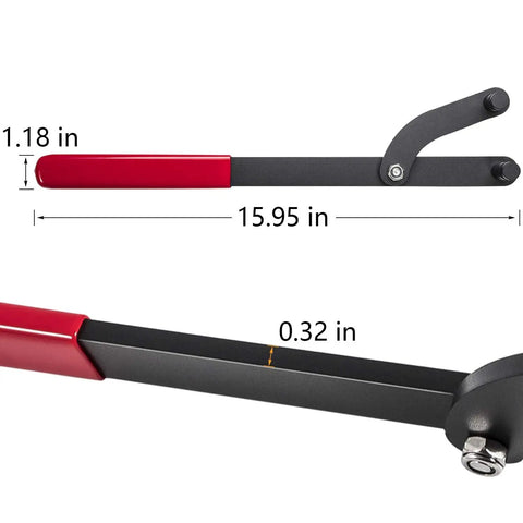 Pro Grade Crank Pulley Harmonic Damper Holding Tool Set dimensions including camshaft holder close-up view