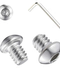 1/4-20 X 3/8 Button Head Hex Socket Bolts Made From 304 Stainless Steel with hex key for assembly and repairs.
