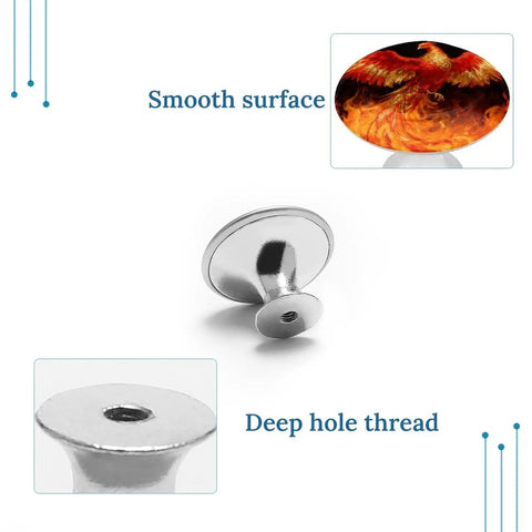 Phoenix In Flames 1.1 Inch Cabinet Knobs Set Of 2 Dope Stainless Steel Aluminum Alloy with smooth surface and deep hole thread