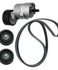 Top Quality V-Ribbed Serpentine Belt Kit With Tensioner And Idler Pulley For Hyundai Kia 2.0 And 2.4L Engines From 2006 To 2015 Direct Bolt-On Fit No Modify Needed, 74mm steel pulley