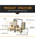 Large Chamber Automatic Sandblast Cabinet Drop Dead Tough Abrasive Processing Rig with conveyor, control box, and sandblasting room.