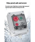 Emergency Stop Push Button Box IP65 22mm Momentary Red Green Start Stop Buttons And Selector Switch Integrated Control Station