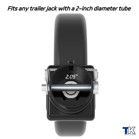 Tough As Nails 2000 Lbs Trailer Jack Swivel Caster Replacement with detailed view of 2-inch tube fitting and sturdy wheel.