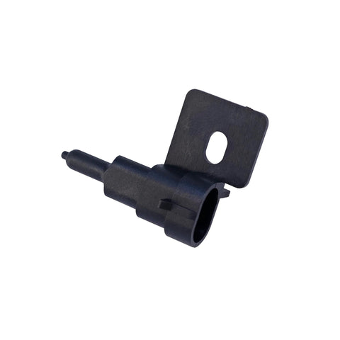 AITKEN ambient air temperature sensor with black plastic mounting tab, side view