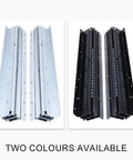 Full Extension Drawer Slides For 3 Section Staircase Hidden Base Cabinet Track System Heavy Duty Rails 40 Cm To 70 Cm Tool Free Quick Release, silver and black pairs