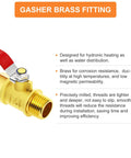Six Pack 1/4 Inch Brass Mini Ball Valve With Red Lever Shut Off Valve 1/4 Inch Male To Female NPT Thread Fitting Double O Ring