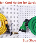 Extension Cord Holder Organizer 10 Pack Heavy Duty Storage Straps 13 inch holding garden hose on pegboard